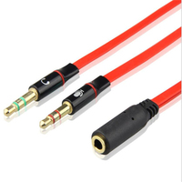 Convertisseur Audio 2 en 1 mâle vers femelle, 3.5mm, câble adaptateur pour casque, microphone, double trou, pour ordinateur, casque audio