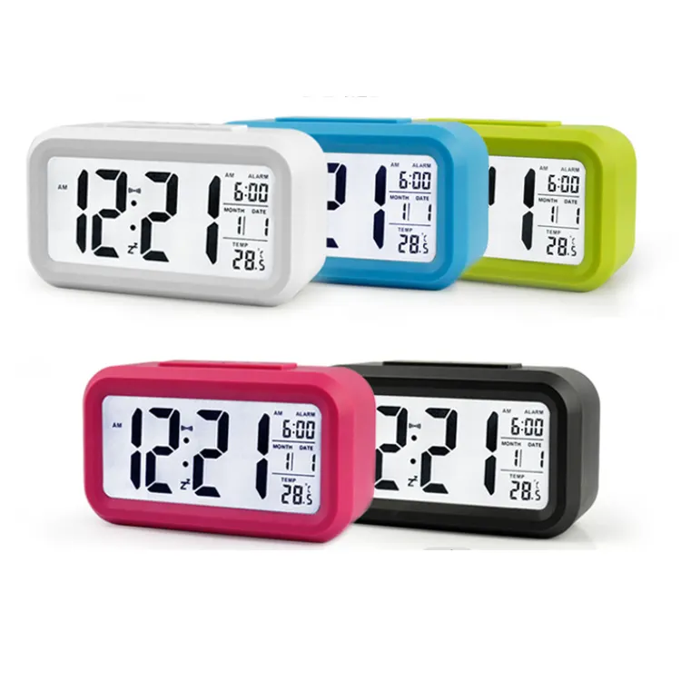 Digital Snooze and Back-light Alarm Clock Day Date Display Snooze / Light / Alarm LCD Display Display Temperature Electronic ABS