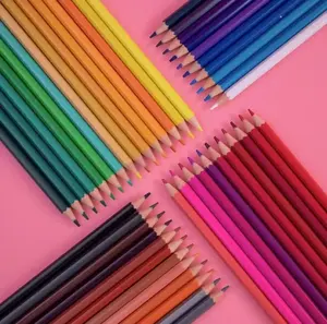 Ensemble de 12 crayons de couleur sans bois Fourniture de papeterie scolaire avec logo personnalisé - Product Image 3