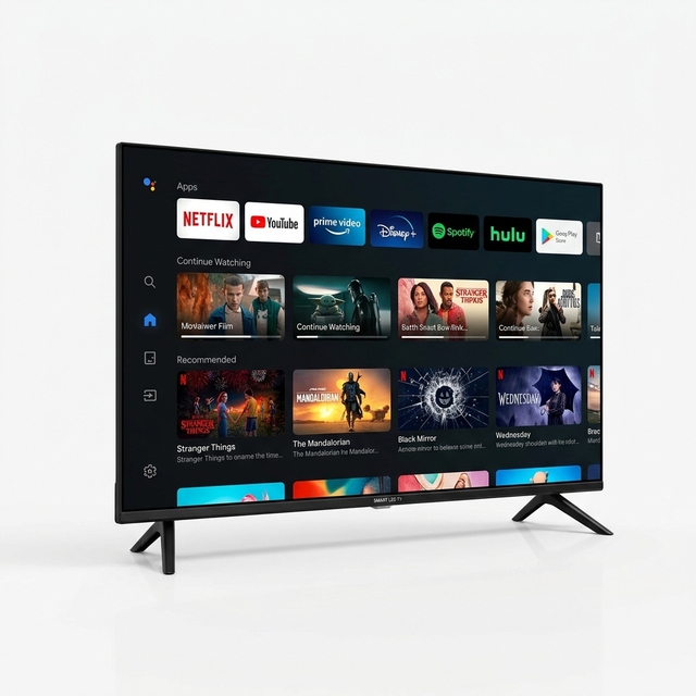 32 Inch HD Android Smart LED TV Built-in Apps Wide Screen for Home Entertainment