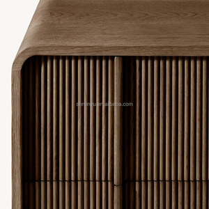 French <strong>High</strong> Quality Solid Oak Wood Bedroom Furniture Nightstands With 2 Drawers <strong>Bedside</strong> <strong>Table</strong> - Product Image 3