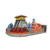 Énorme gardien gonflable amusant ville prison thème grand château sautant maison de rebond jeu intérieur pour les enfants jeu en plein air