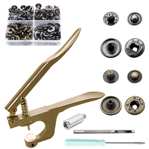 831 XINGHE XH Acier inoxydable écologique 15mm Flatback Round Snap Button Hand Clamp Installation Placage - Product Image 1