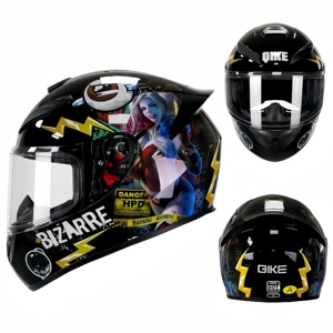Casque de moto intégral original approuvé par la CCC avec motif imprimé tigre Bluetooth ABS toutes saisons - Product Image 4