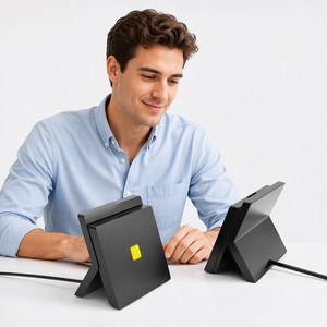Lecteur de cartes intelligentes USB Rocketek CR319 et adaptateur de <span class=keywords><strong>carte</strong></span> SIM, lecteur de cartes d'identité à puce IC pour ordinateur de bureau et ordinateur portable - Product Image 4