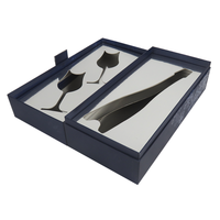 Boîte à vin en cristal de luxe, boîte cadeau rigide à charnières avec mousse protectrice, emballage durable conforme à la norme PPWR