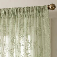 Rideaux Transparents en Dentelle Florale Minimalistes Filtrant la Lumière pour Salon et Chambre à Coucher
