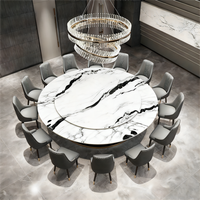 Luxe gesinterd stenen grote ronde tafel - 15/20-persoons eettafelset voor hotel, restaurant, villa