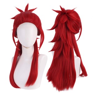 Perruque longue queue de cheval rouge bordeaux pour cosplay <span class=keywords><strong>Renji</strong></span> Abarai (Anime) - Modèle AOKG-086 - Product Image 1