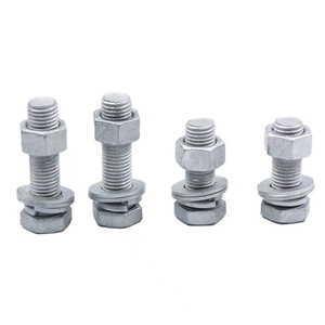 Cấu trúc nặng 3/4-10 mạ kẽm nhúng nóng lớp <span class=keywords><strong>8.8</strong></span> 10.9 độ bền kéo cao B7 <span class=keywords><strong>Hex</strong></span> Bu lông đầu và đai ốc ASTM A325 M8 m12x60 M16 M24 - Product Image 1