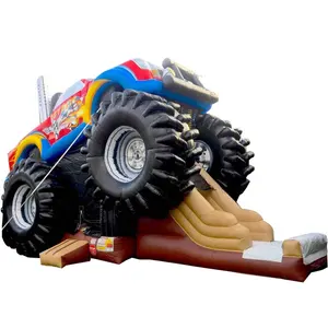 Kids Monster Truck Bounce House Inflatable Combos Jumping Party Rentals Huge Truck Outdoor Commercial Bouncer Air Jumper Slider