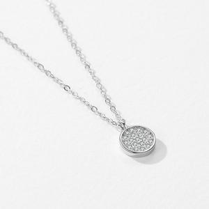 New S925 Sterling Silver Round-Cut Zirconia Pendant <b>Necklace</b> with Full Diamonds Exclusive for Women - Product Image 3