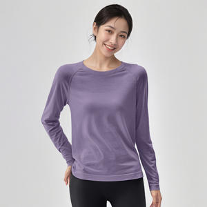 <span class=keywords><strong>T</strong></span>-<span class=keywords><strong>Shirt</strong></span> Personalizzata da Donna in Lana Merino a Maniche Lunghe Traspirante Casual con Collo Tondo per Escursionismo e <span class=keywords><strong>Trekking</strong></span> - Product Image 2
