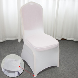 Housses de chaise de mariage ajustées en spandex élastique, de haute qualité, pour banquets et hôtels, en polyester uni teint, taille universelle - Product Image 3