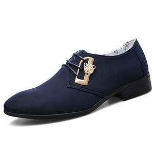 Chaussures habillées pour hommes, bleu marine, style Oxford, à enfiler, bout rond, doublure en coton, semelle extérieure en caoutchouc, semelle intermédiaire en EVA, pour le bureau et les occasions professionnelles, toutes saisons - Product Image 5