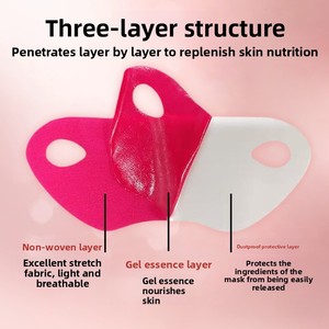Masque facial ODM personnalisé en hydrogel à l'<span class=keywords><strong>acide</strong></span> <span class=keywords><strong>hyaluronique</strong></span>, pour lifting et raffermissement du visage en V, anti double menton et patch pour le menton, pour tous types de peau - Product Image 2