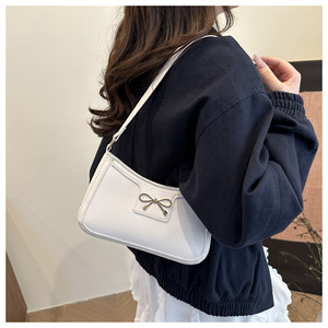 กระเป๋าสะพายไหล่สำหรับผู้หญิงดีไซน์ใหม่มีโบว์สำหรับฤดูร้อน2025-กระเป๋าใต้วงแขนคุณภาพสูงและหรูหรา - Product Image 4