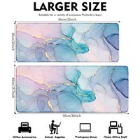 Grand tapis de souris de jeu en marbre bleu avec base en caoutchouc antidérapante et bords cousus Grand tapis de clavier étanche en stock