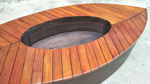Banc d'extérieur décoratif en forme de feuille Banc d'extérieur en bois avec <span class=keywords><strong>jardinière</strong></span> - Product Image 6