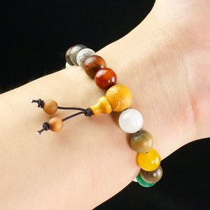 Eighteen Seed Multi Gem Bodhi <b>Bracelet</b> 18 Beads Unisex Religious Jewelry Hangzhou Crafted - Product Image 4