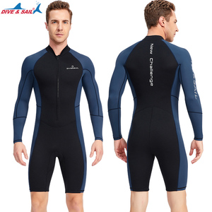 Combinaison de plongée DIVE&SAIL 1,5 mm, une pièce, manches longues, néoprène antibactérien, protection solaire, fermeture éclair sur la poitrine, pour hommes, plongée en apnée, natation, plongée - Product Image 4
