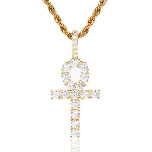 Collier pendentif croix plaqué or, bijoux personnalisés en argent sterling 925, avec diamant VVS et moissanite, motif Jésus - Product Image 5