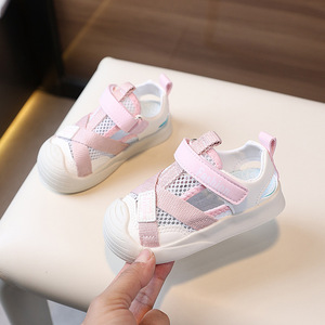 รองเท้าหน้าร้อนลายตาข่ายเดี่ยวระบายอากาศได้ดีสำหรับเด็กวัยหัดเดินรองเท้าแตะลำลองแบบปิดนิ้วสำหรับเด็กผู้ชายพื้นรองเท้านุ่มนุ่มนุ่มนุ่มสำหรับชายหาด - Product Image 6