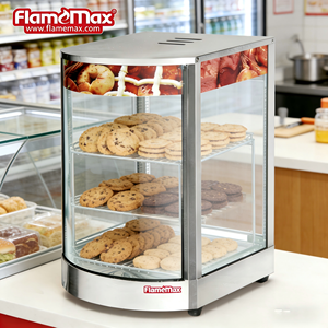 Exhibidor de Alimentos Comercial de 3 Niveles con Calentador para Mostrador, Exhibidor de Pizza, Pasteles, Empanadas y Bocadillos con Tubo de Calentamiento - Product Image 5