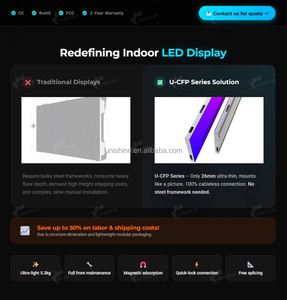 แผงผนังวิดีโอ <span class=keywords><strong>LED</strong></span> 8K P1.9 P1.5ขนาด26มม. บางเฉียบทั้งชุดหน้าจอแสดงผล SMD <span class=keywords><strong>LED</strong></span> ขนาดเล็ก4K 1000x250มม. ตู้อลูมิเนียม - Product Image 3