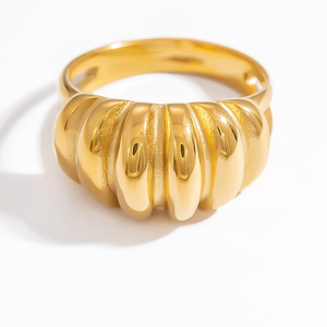 European Style Stainless Steel <b>Rings</b> For Women 18k Gold Plated Irregular Geometric Design Party Jewelry <b>Titanium</b> Steel Fashion - Product Image 5