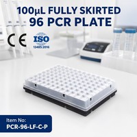 Plaque PCR à 96 puits à bords pleins, 0,1 mL, en PP |   Flacons à fond en V stériles, sans DNase/RNase, à faible évaporation, sans pyrogène, certifiés CE