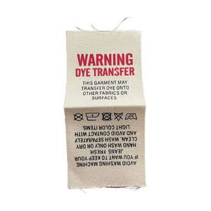 맞춤형 로고 고급 재활용 중간 접이식 면 새틴 인쇄 라벨 세탁 관리 라벨 천연 면 라벨 의류용 - Product Image 2