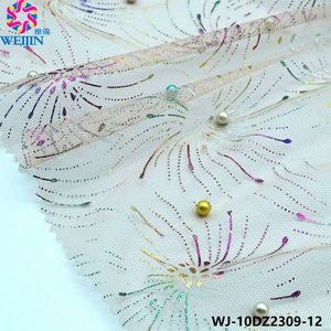 100% in fibra di poliestere arcobaleno fuochi d'artificio perline per unghie tulle tessuto a maglia a maglia tessuto base di scena abbigliamento casual - Product Image 4