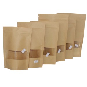 ถุงกระดาษคราฟท์สีน้ำตาลแข็งแรงแบบขายส่ง ชนิดตั้งได้ <span class=keywords><strong>ม</strong></span>ีหน้าต่างใสและซิปล็อค สำหรับบรรจุชาและน้ำตาล - Product Image 6
