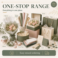 Fournitures de fleuriste en gros, papier d'emballage pour fleurs avec logo personnalisé, pochettes pour bouquets, sacs, boîtes, rubans