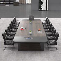 Grande table de conférence moderne en bois pour 12 personnes pour les réunions de bureau ou d'école Mobilier de bureau à la mode