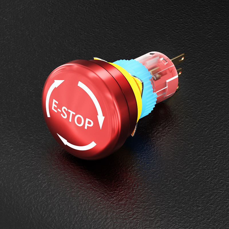 Red | 16mm | 1NO1NC | E-Stop