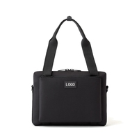 Sac de messager pour ordinateur portable à fermeture éclair solide en néoprène durable de grande capacité de 15.6 pouces