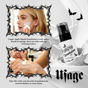 Base <span class=keywords><strong>de</strong></span> Maquillaje Líquida Blanca <span class=keywords><strong>de</strong></span> Cobertura Total Profesional Personalizada <span class=keywords><strong>de</strong></span> Marca Privada para Maquillaje Gótico <span class=keywords><strong>de</strong></span> Halloween - Product Image 5