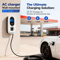 Station de recharge murale AC rapide pour véhicules électriques 11 kW avec écran tactile, compatible OEM/ODM, pour voitures électriques