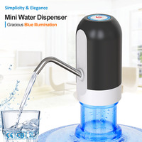 Pompe à eau portable automatique pour bouteille de 5 gallons, avec support en plastique pour RV et bureau, rechargeable par micro-USB, pour eau froide