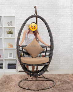 Chaise balançoire de loisirs d'extérieur Design <span class=keywords><strong>cabane</strong></span> à œufs Chaise balançoire suspendue en rotin pour patio Chaise balançoire à cadre en aluminium pour nid d'oiseau - Product Image 4