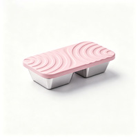 Nouvelle boîte de rangement alimentaire minimaliste moderne en acier inoxydable 304, compatible micro-ondes, avec compartiments et couvercle en silicone, pour l'export.