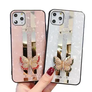 Sıcak satış 3D kristal elmas geri yumuşak tampon ile cep telefonu vaka iPhone 11 12 13 14 15 Pro Max durumda