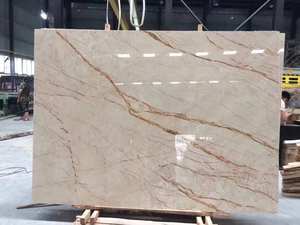 도매 중국 자연적인 돌 대리석 터키 베이지 석판. 제조 소 피텔 골드 정맥 크림 베이지 대리석 벽 타일 - Product Image 3