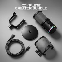 Microphone à condensateur de studio M16 192 kHz, 14 mm, cardioïde, USB, avec contrôle du rapport de mixage pour YouTube, podcast, audio professionnel