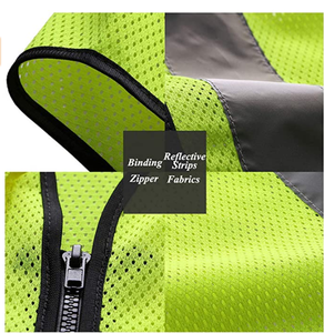 視認性の高いメッシュマルチポケット反射安全ベスト、ポケットパープル安全反射ジャケット付き - Product Image 5