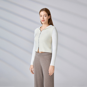 Sudadera con capucha de punto personalizada para invierno, con estampado de letras, estilo streetwear, con cremallera, tipo cárdigan para mujer - Product Image 3