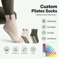 Chaussettes de yoga en coton et silicone OEM pour femmes, personnalisées avec logo, tricotées, pour le Pilates, le sport et la saison printanière, avec grip, de haute qualité