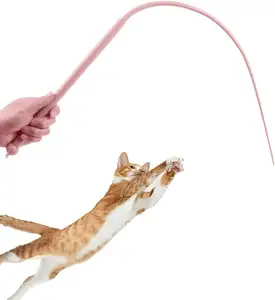 Wholesale Silicone Tail Teaser Interactive Rope Cat Toy Mouse Tail Cat Stick Toy Silicone Cat Wand Toy